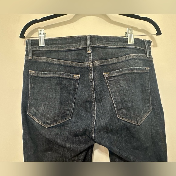 Frame Le Garcon Crop ‘covant’ distressed dark wash taper boyfriend jean - 26 - Picture 6 of 16